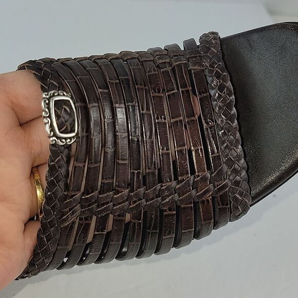 Brighton Freddi Brown Leather Strappy Heeled Women's Mule - Picture 12 of 15